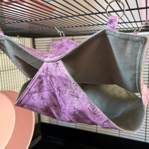 Large Double Rat Hammock Rat Cage Accessories Handmade Rat Hammock Fleece Lined Rat Hammock Rodent Cage Handmade Rat Bed Cute Floral Hammock