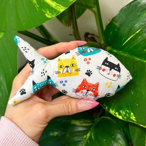 Catnip Cat Toy Fish Handmade Cat Toys Bundle Catnip Kickers Fish Shaped CAT TOY Cat Enrichment Toy Cat Gift Sturdy Cat Toy image 2