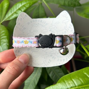 Breakaway Cat Collar ~ Pretty Pink Lace Cat Collar ~ Cottagecore Cat Accessories ~ Handmade Gift ~ Girly Cat Collar ~ Fairy Cat Collar Cute