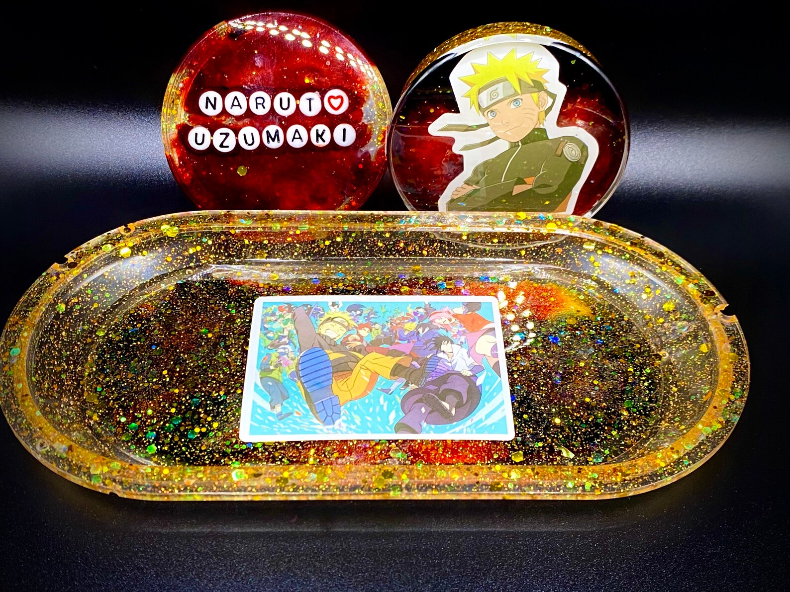 Naruto Rolling Tray and Matching Grinder Set / Handmade Resin Etsy