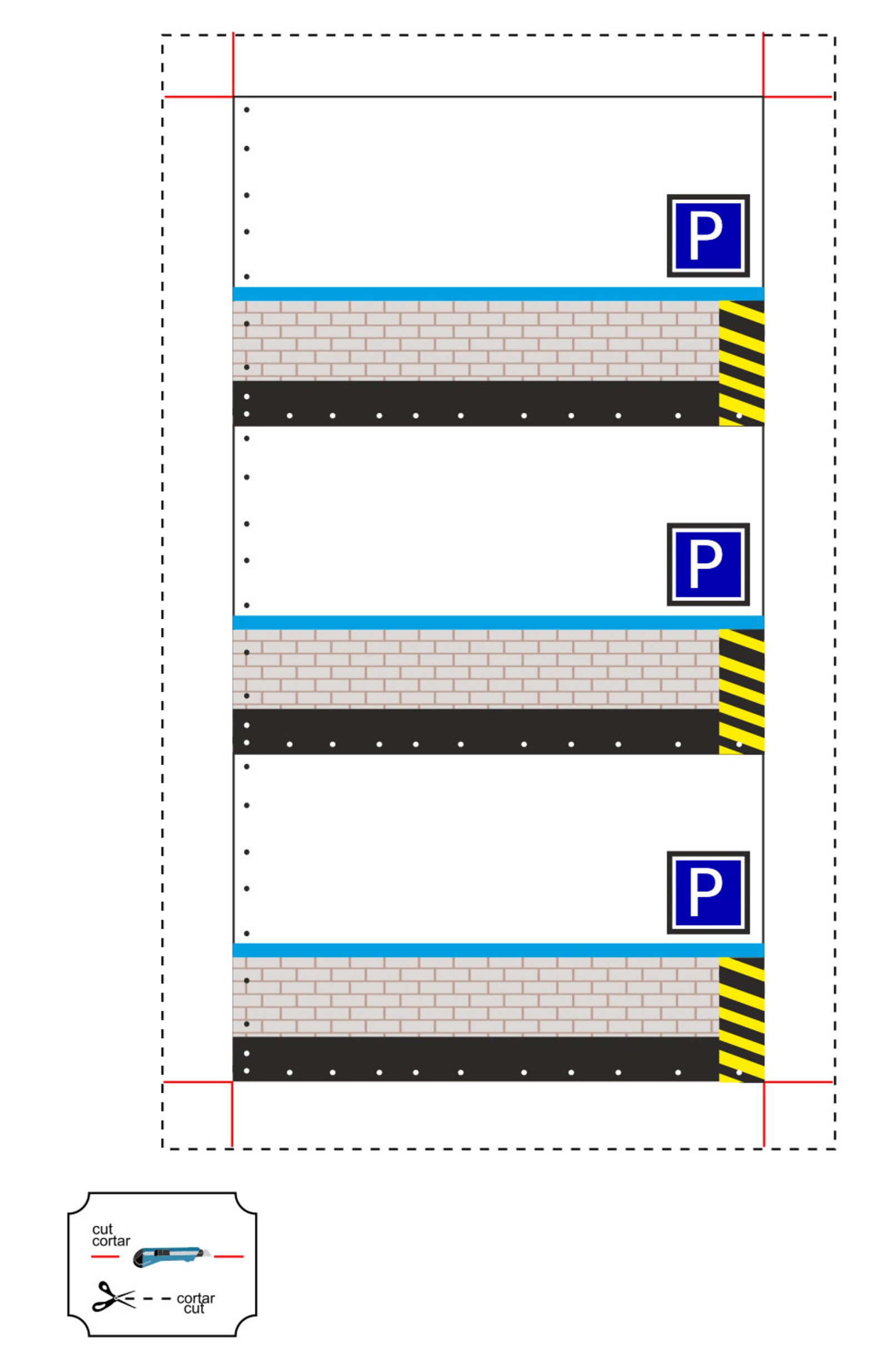 Diorama Model Parking Area With 8 Lots for Metal Cars of a Scale 164