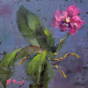 Orchid Painting Floral Original Art Tropical Flower Artwork Impressionist Oil Painting  Hawaiian Small Painting Still Life by RoseGeorgiART