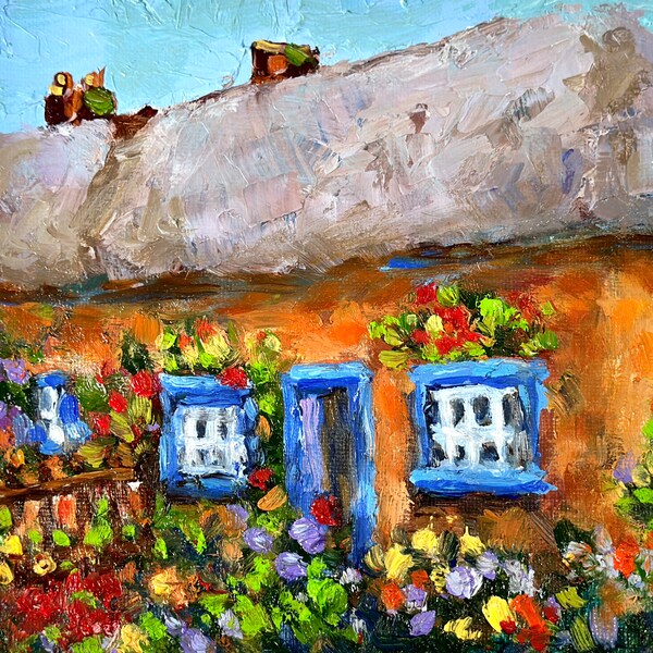 Irish Cottage Painting Etsy