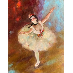 Ballerina Painting Figurative Original Art Degas Dancer Oil Painting Girl Artwork Woman Wall Art Ballet Impressionist Art by RoseGeorgiART