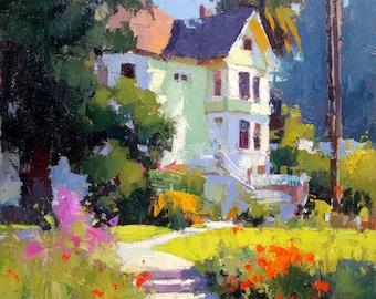 Personalized House Oil Painting From Photo Original Custom Hand-Painted Home Portrait Art