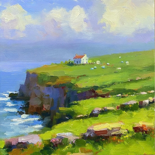 Irish Landscape Original Oil Painting Impressionist Art Impasto Artwork