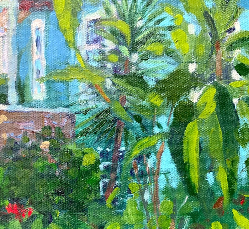 Victorian Home Oil Painting Original Artwork California Cityscape Impressionist Art by RoseGeorgiART image 11