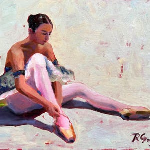 Ballerina Painting Figurative Original Art 8” x 10” Dancer Artwork Ballet Oil Painting Ballerina Wall Art Dancer Home Decor by RoseGeorgiART