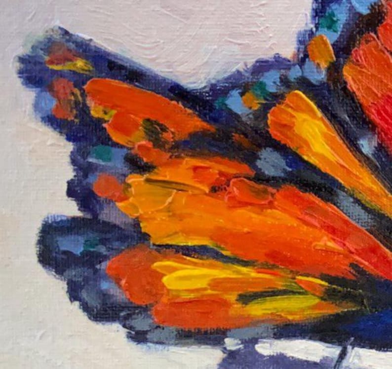 Monarch Butterfly Painting: Original Impasto Oil Painting, Insect ...