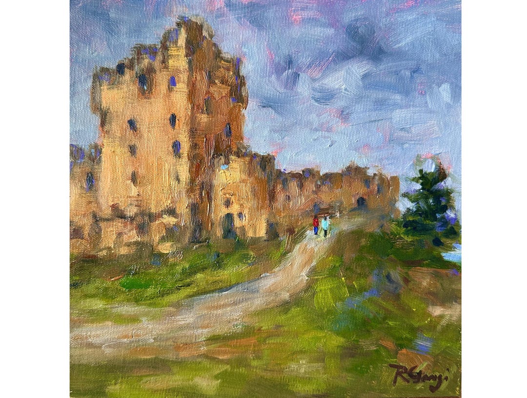 Ireland Painting Ross Castle Original Art Landscape Artwork Castle Oil ...