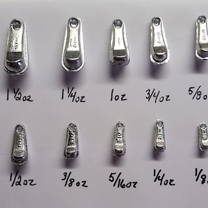 100 Lindy Sinkers, Walking Fishing weights, ASSORTED Sizes FREE SHIPPING