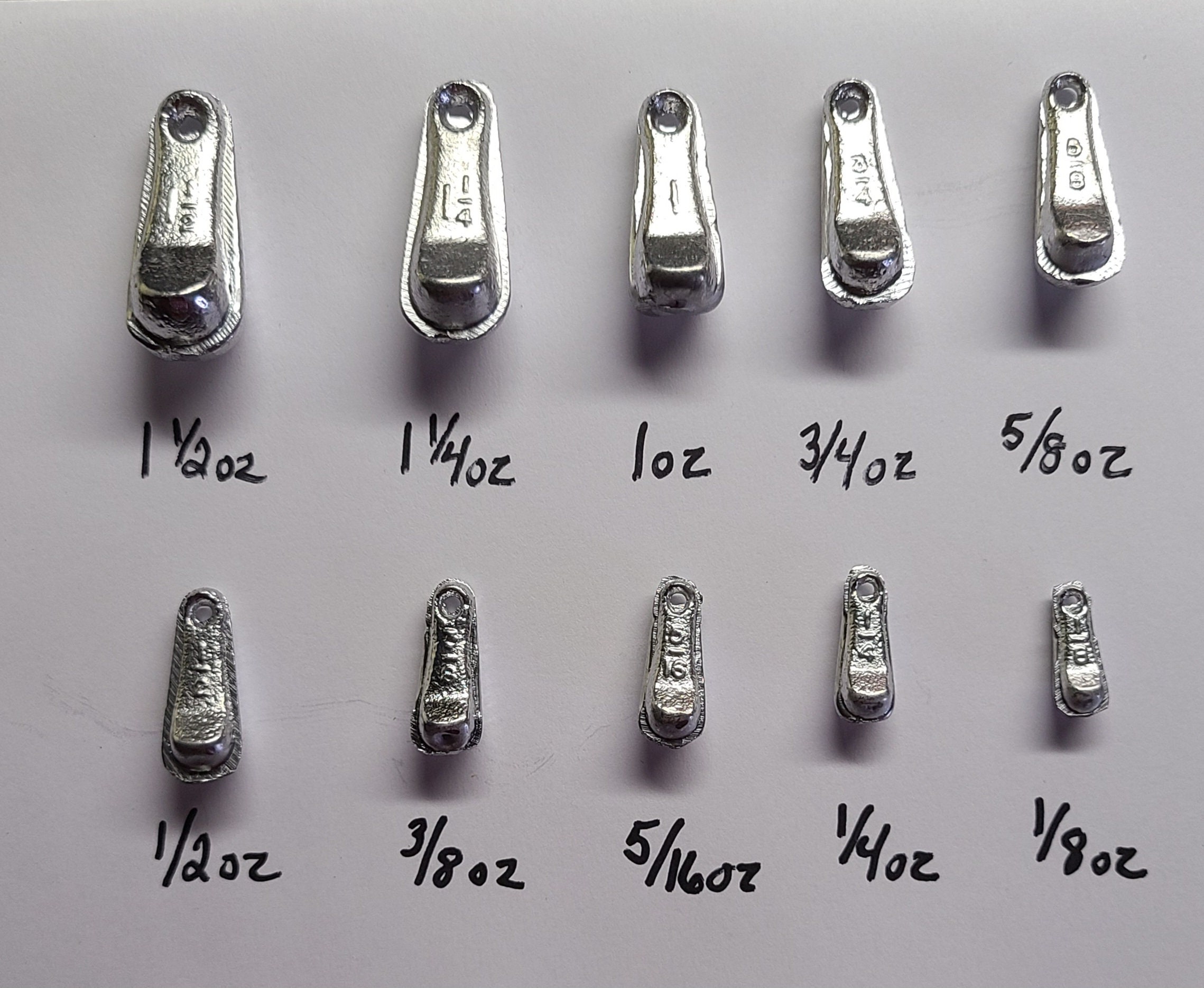 50 Lindy Sinkers, Walking Fishing Weights, ASSORTED Sizes FREE SHIPPING 