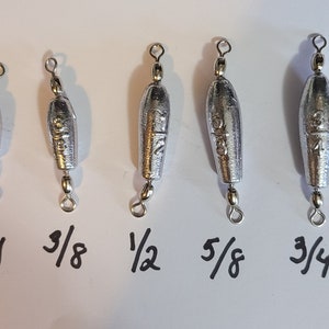 Trolling Sinkers weights *Quantity 100*  Sizes 1/4, 3/8, 1/2, 5/8,  or 3/4oz FREE SHIPPING