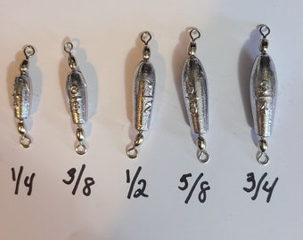 25 Trolling Sinkers - Choose Size 1/4 Oz, 3/8 Oz, 1/2 Oz, 5/8 Oz, 3/4 Oz - Lead