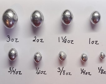 50 Lindy Sinkers Piombi Da Pesca Assortiti – 1/8 Oz A 2 Oz – Spedizione Gratuita