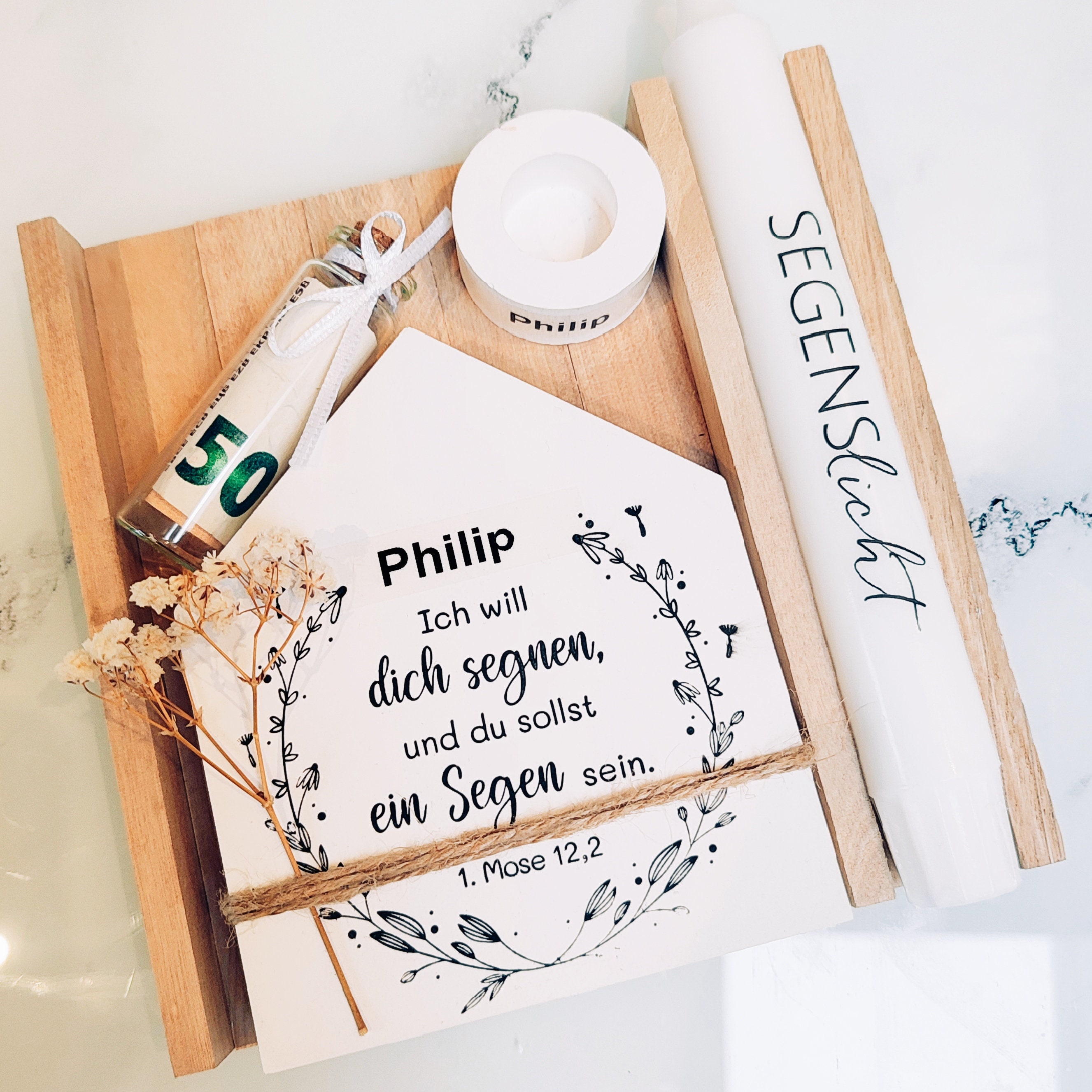 Personalisiertes Geldgeschenk Kommunion, Konfirmation, Firmung oder