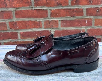 Bostonian Stockbridge Burgundy Leather Tassel Loafers Mens Shoes 10 N Bostonian Stockbridge Burgundy Tassel Leather Moc Loafers  main image 4