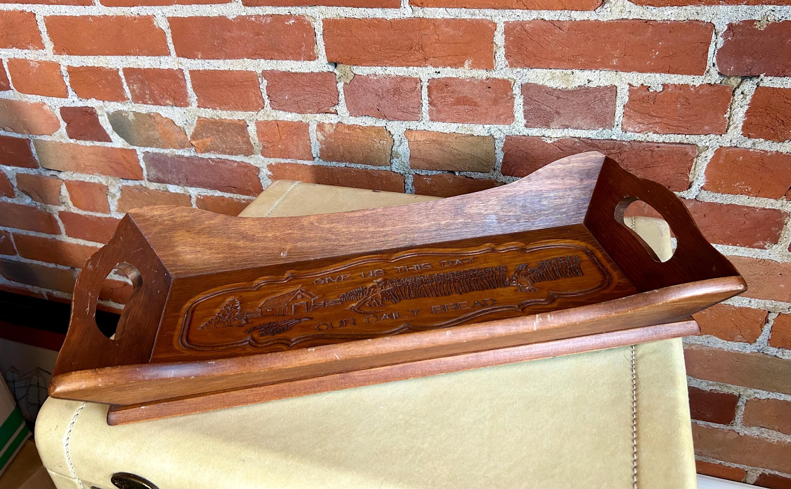 Large Carved Wooden Bread Serving Tray | Farmhouse Decor - Etsy