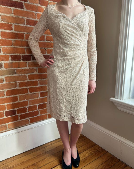 lauren ralph lauren lace cocktail dress Lauren Ralph Lauren Women's Belted Metallic Lace Tiered Gown