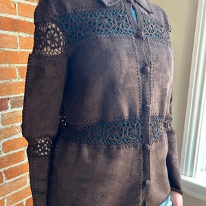 Vintage Ralph Lauren | Faux Suede Crochet Jacket | Shacket