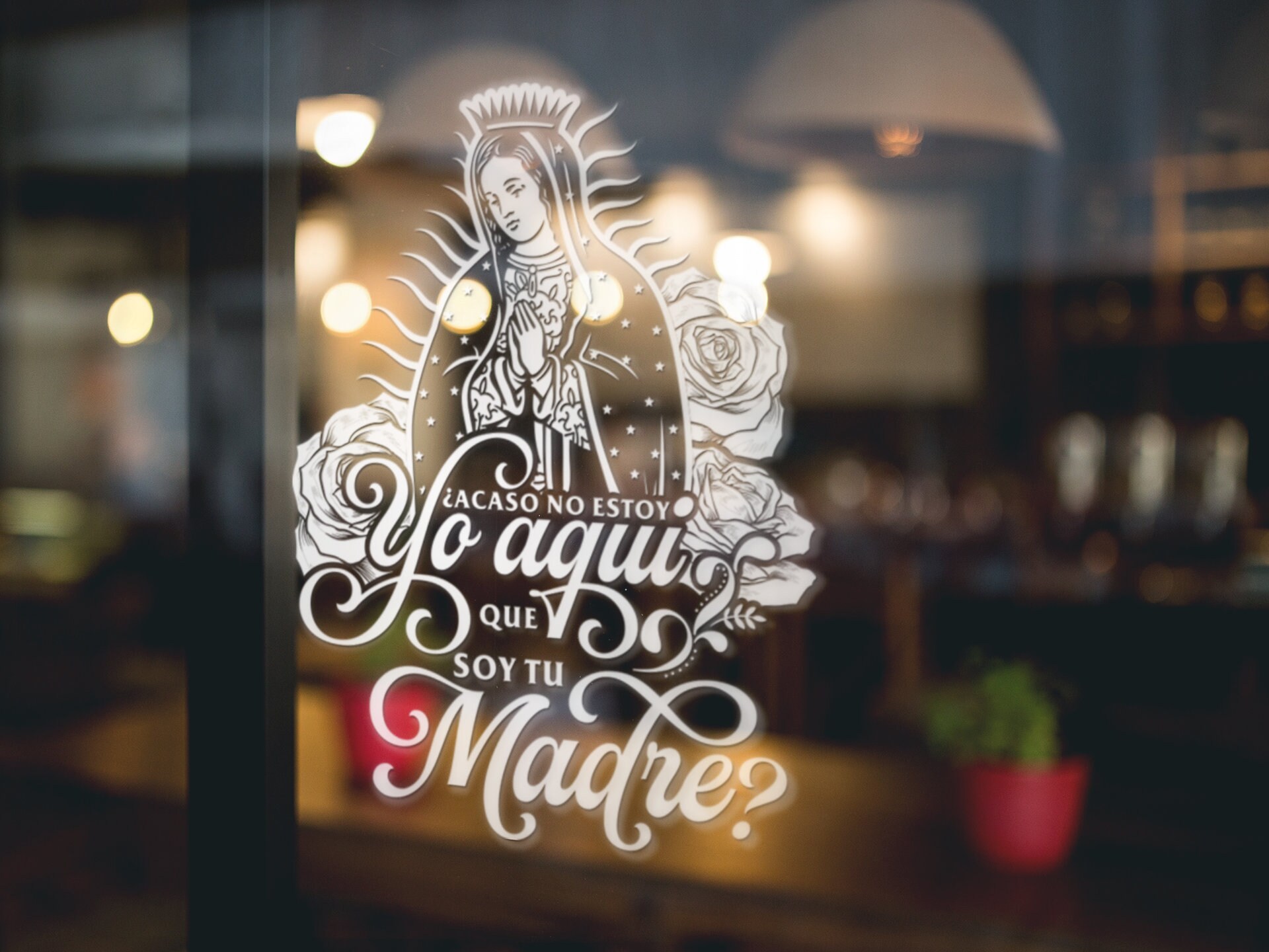 Car Window Decal, Window Decal Virgen Maria De Guadalupe, Gracias Madre