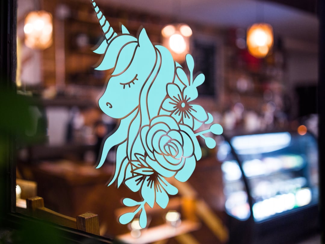 Unicorn Window Decal, Car Window Decal, Cute Unicorn Wall Decal ...