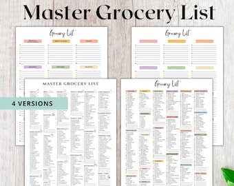 Printable Master grocery checklist,Online shopping list,Master shopping list,digital Grocery shopping list,Weekly meal planner,meal planner