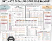 Ultimate cleaning schedule bundle editable,Cleaning Planner Bundle a4,Weekly,Monthly,Yearly Cleaning Checklist,Declutter,Family Chore Chart
