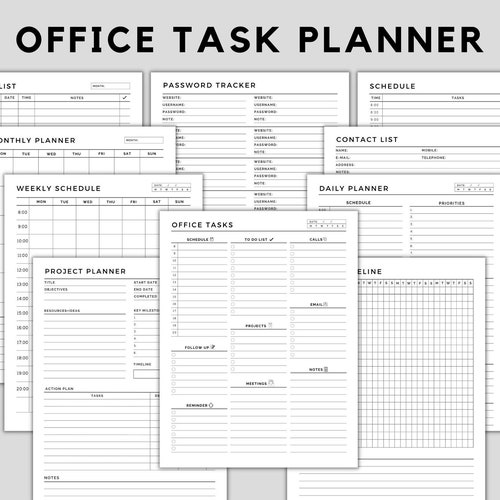 Office Organizer Work Planner Printable Office Task Etsy