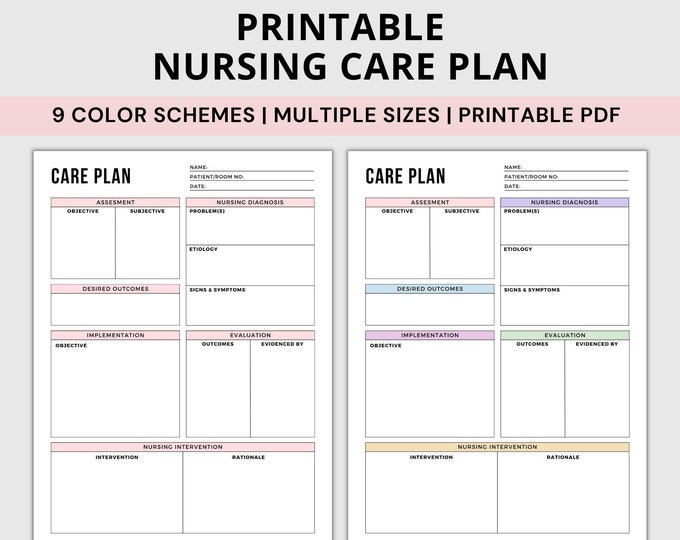 Nursing Care Plan Printable Template Fillable PDF Page for Canadian Nursing Care Plan Printable Template Fillable PDF Page for Canadian