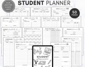 Ultimate Printable student planner 2023 2024,College academic student planner bundle good notes download,Daily Weekly monthly study tracker