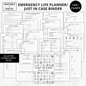 End of life planner printable,what if binder digital,Just in case of emergency planner bundle,ultimate life planner,funeral planner pdf a4