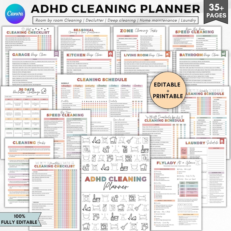 Printables Adhd Planner Etsy