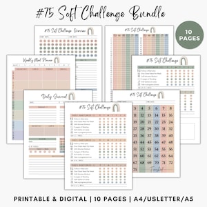 75 Soft Challenge Tracker Printable soft Challenge 75 75 Easy Challenge