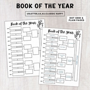 Book of the year bracket printable,a5 bujo page,Top read of the year,Yearly book tracker,Monthly book wrap up,Reading planner bullet journal