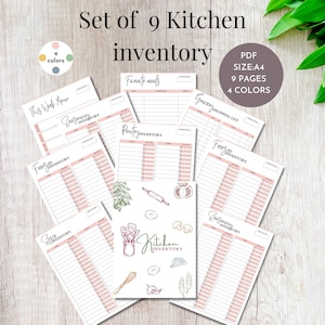 Kitchen inventory Printable| Food inventory| Pantry inventory| Inventory tracker| Inventory management|Fridge inventory|Restaurant inventory