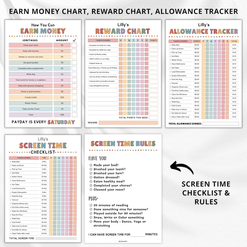 Editable Kids Chore Chart, Kids Chore Chart Bundle, Kids Routine Chart, Daily Routine Chart for Kids, Editable Responsibility Chart, Kids Checklist Printable, Behavior Chart, Reward Chart, Screen Time Checklist, Allowance Tracker, Kids Job Chart, Kids Morning Routine, Bedtime Routine Chart, Weekly Schedule for Kids, School Checklist, Flip Routine Chart, Visual Schedule for Kids, Toddler Routine Chart, Canva Editable Kids Charts, Printable Kids Planner, ADHD Routine Chart, Autism Visual Schedule