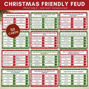 Christmas friendly feud game printable,Christmas family feud quiz,Holiday office party game,Christmas activities for kids,Adults digital pdf