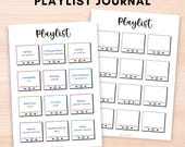 Playlist journal page printable,Favorite songs log,Monthly music playlist,Bullet journal pages kit, A5 journal sheets,Entertainment Tracker