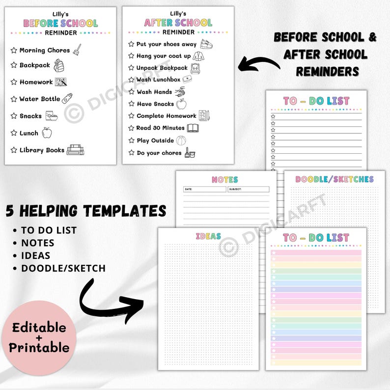 Editable kids school planner printable, Kids school planner 2026 27 editable, ADHD study planner for kids, Printable student planner kids, Kids homework planner printable, School calendar printable kids, Chore chart for kids printable, Before school checklist kids, After school checklist kids, Daily routine planner kids, Homeschool planner kids printable, Student organizer for children, Back to school planner printable, Academic planner kids editable, Kids productivity planner PDF
