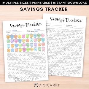 Piggy bank savings tracker coloring printable,Digital savings tracker for kids,Savings challenge cute,Finance Budget journal inserts a4 a5