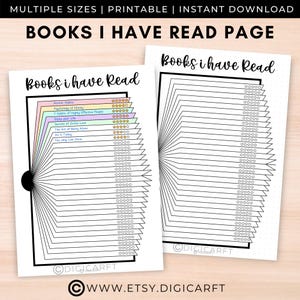 Books I read tracker printable,Reading log pdf,A5 Bullet journal pages,Booklover stuff,Reading journal planner digital,Favorite Books list