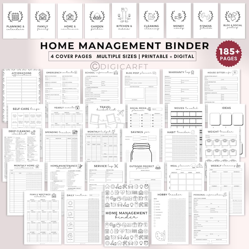 adhd planner bundle,My life planners a5,Home management plan,All in one planner,Productivity journal,Daily planner insert,Household binder a5,Busy mom printables,Life organizer book,Home maintenance pdf,Yearly monthly week,to do list trackers