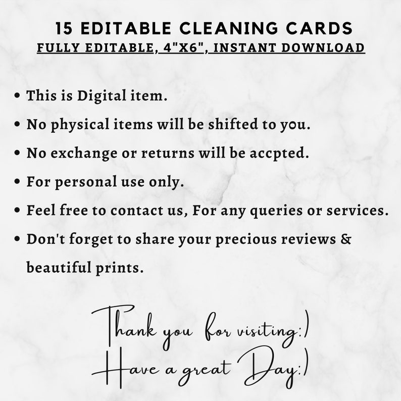 Editable Cleaning Checklist by Roomfamily Cleaning Cardsroom Etsy