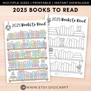 2025 boeken om te lezen journaallijst afdrukbaar, TBR-sjabloon a5 bujo, 50 100 boekentracker, boekenplanktracker afdrukbaar, logboekpagina voor lezen van boeken pdf a4