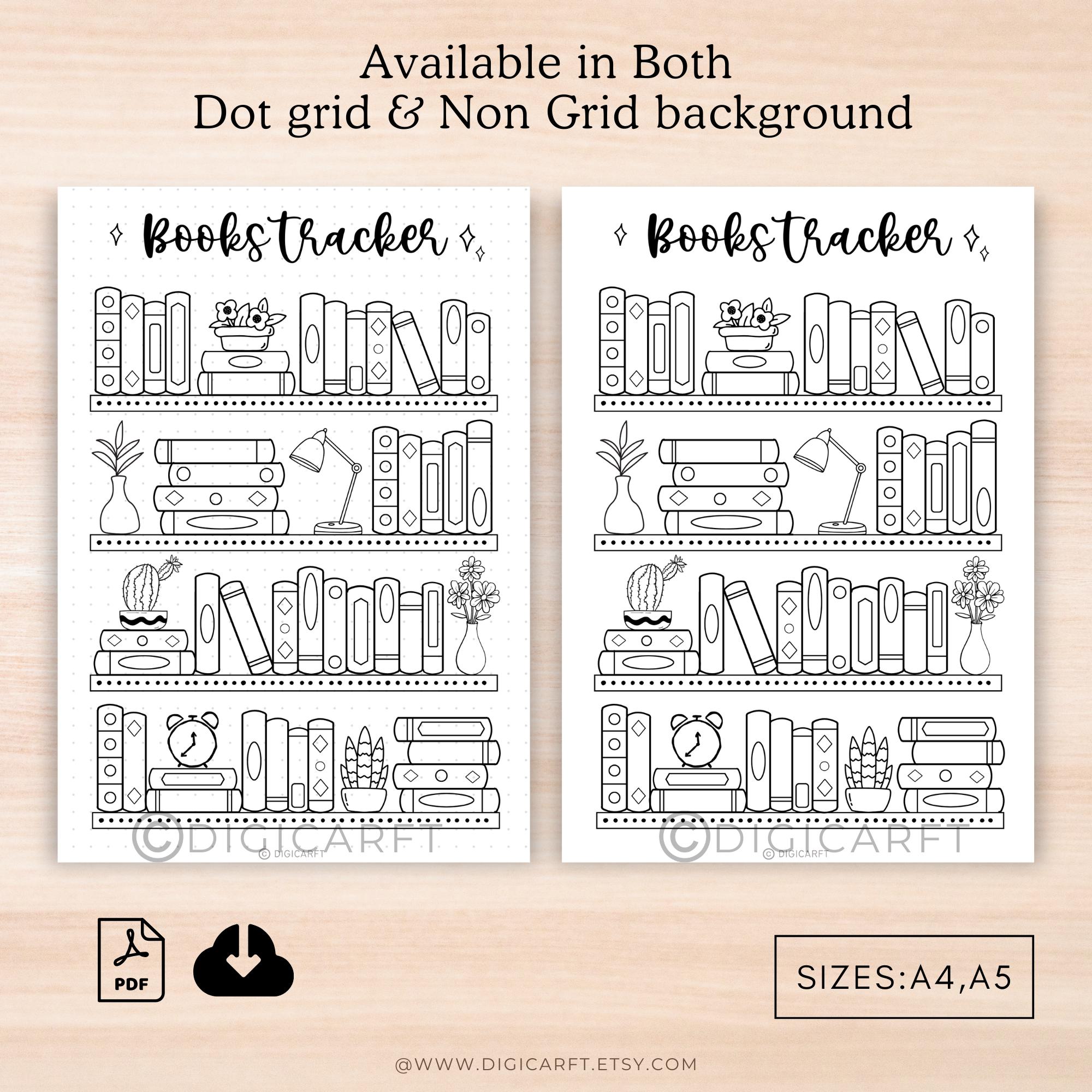 Bookshelf Reading Tracker Log Printable,bookshelf Printable Template,a5 ...