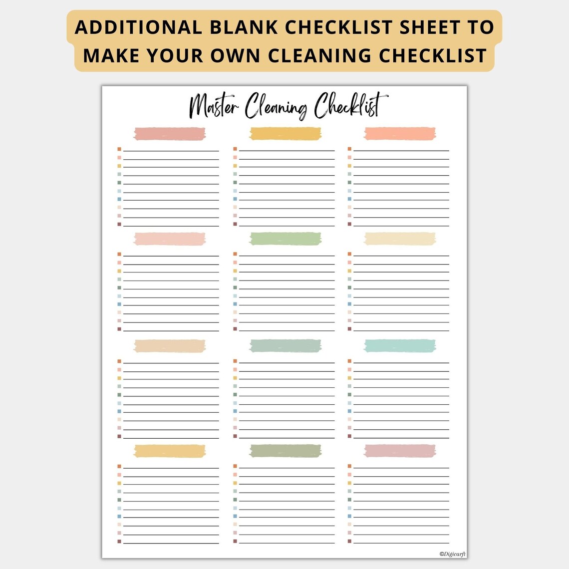 Master Cleaning Checklist Printabledeep House Cleaning - Etsy