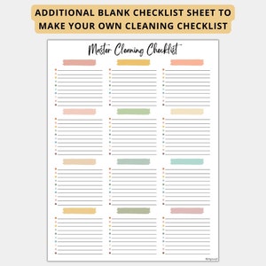 Master Cleaning Checklist Printabledeep House Cleaning - Etsy