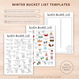Winter Journal Bundle Printable,winter Planner Kit,winter Bucket List ...