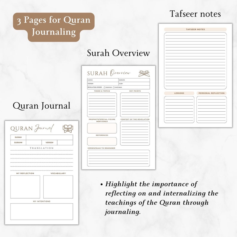Printable Quran Tracker,Recitation & Memorisation Tracker,Quran planner,Quran Journal digital,Hifdh planner,Islamic study,Muslim planner pdf image 8